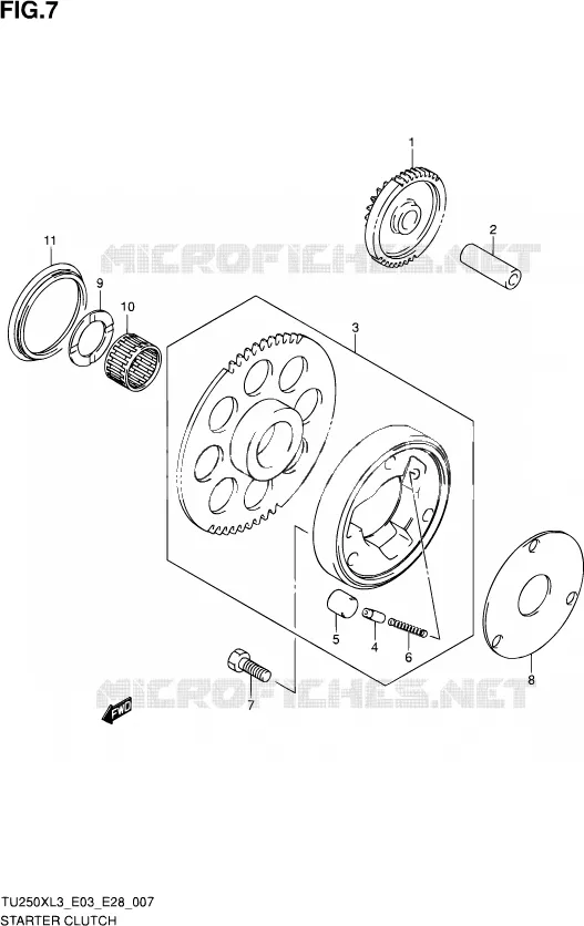 STARTMOTOR CLUTCH Suzuki MOTO 250 TU 2013  TU250X L3 (E03,E28,E33)