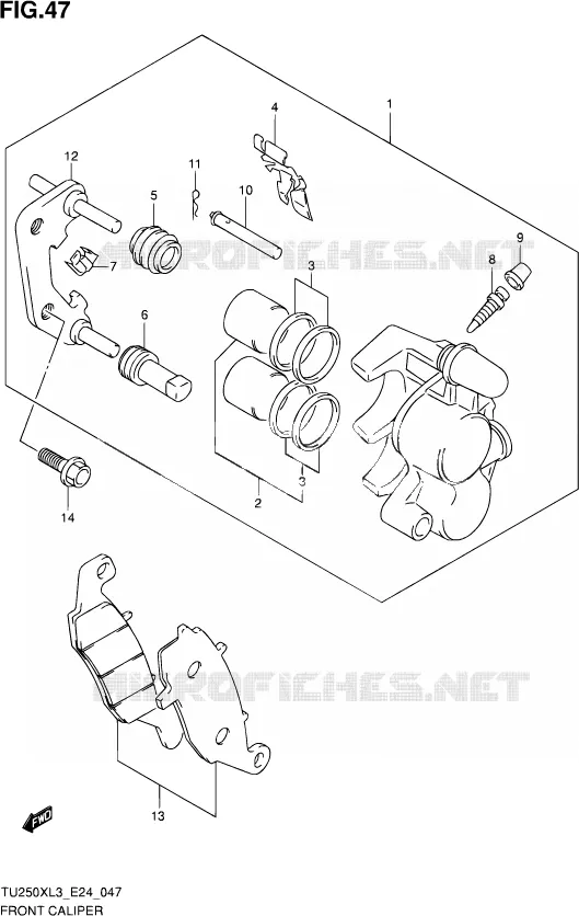 FRONT CALIPER Suzuki MOTO 250 TU 2013  TU250X L3 (E24)