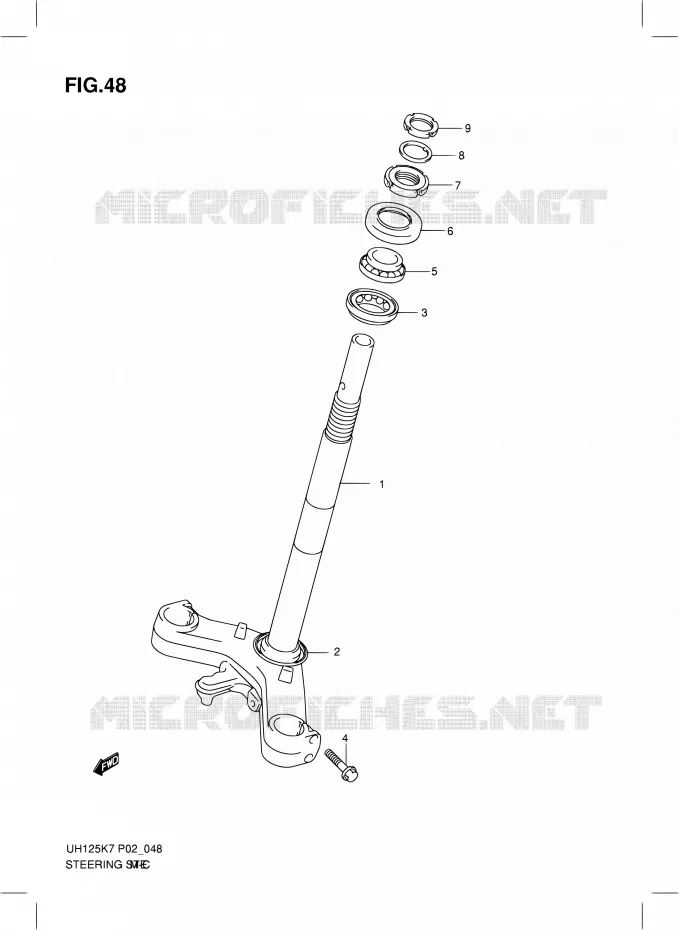 FIG. 48 (G- 4) STEERING STEM Suzuki SCOOTER 125 BURGMAN 2008  UH125K8(E02)