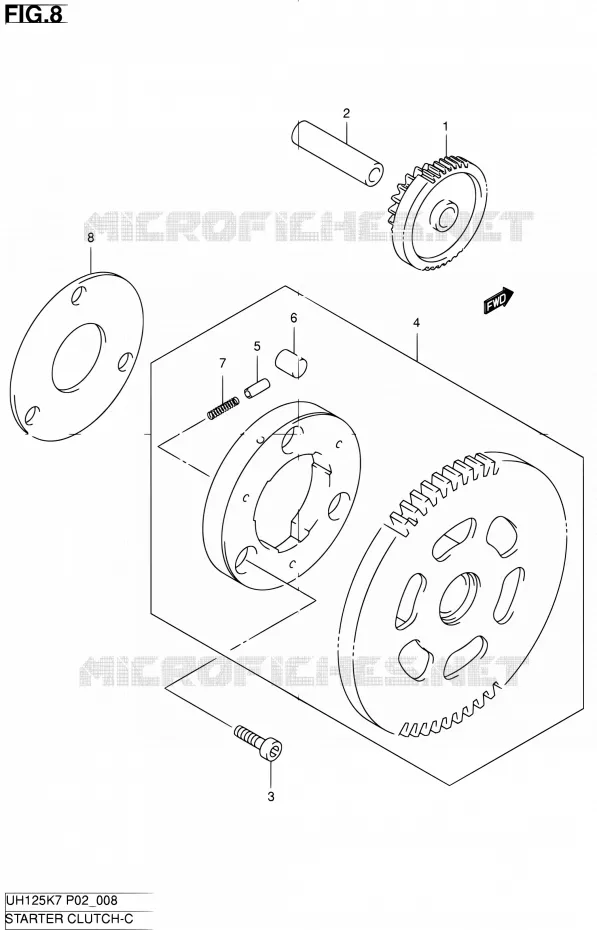 STARTMOTOR CLUTCH Suzuki SCOOTER 125 BURGMAN 2008  UH125K8(E19)