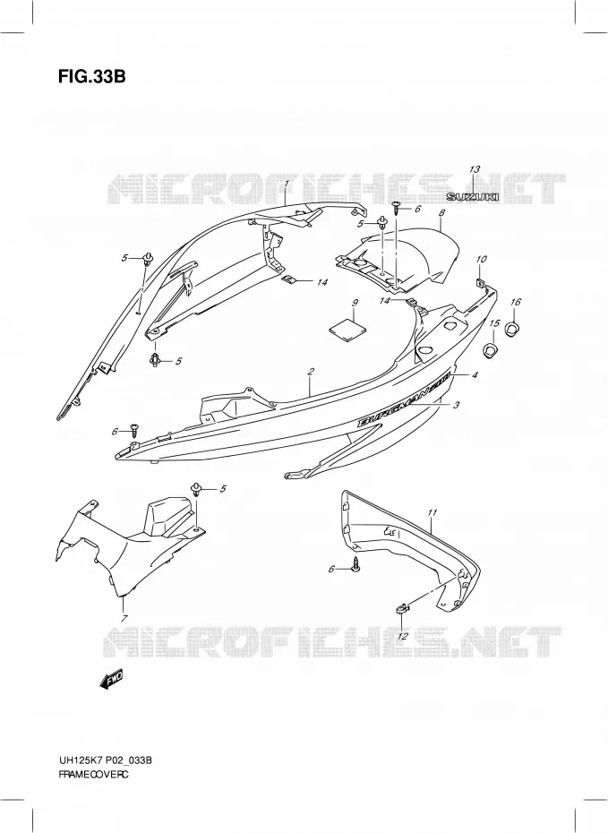 ACHTER KUIP (MODEL K9) Suzuki SCOOTER 125 BURGMAN 2009  UH125K9(E19)