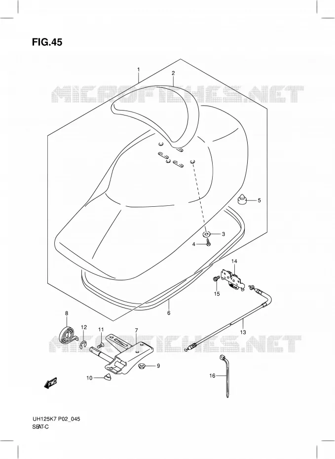 FIG. 45 (F-13) SEAT Suzuki SCOOTER 125 BURGMAN 2009  UH125K9(E19)