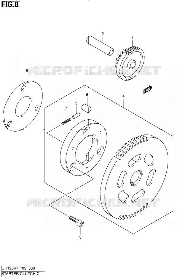 STARTMOTOR CLUTCH Suzuki SCOOTER 125 BURGMAN 2009  UH125K9(E19)