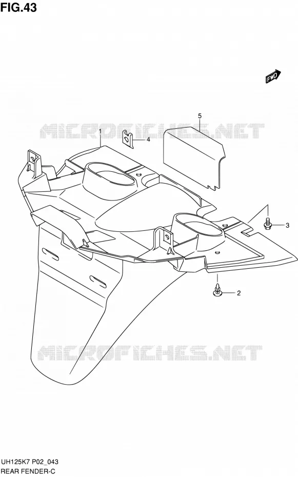 ACHTERSPATBORD Suzuki SCOOTER 125 BURGMAN 2010  UH125L0(E02)