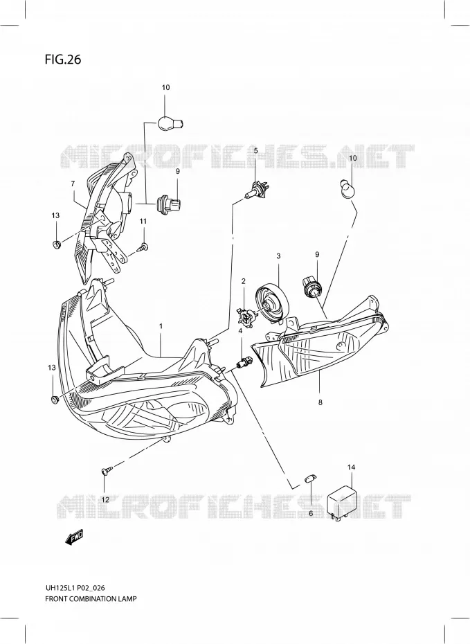 KOPLAMP Suzuki SCOOTER 125 BURGMAN 2011  UH125L1(P19)