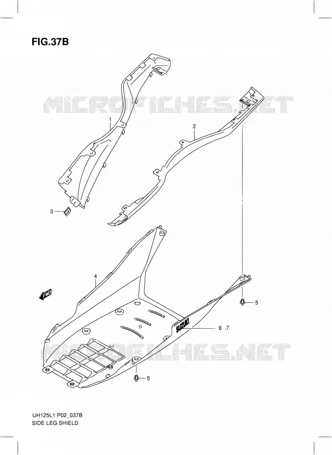 ONDERAANKLEDING (MODEL RACING P19) Suzuki SCOOTER 125 BURGMAN 2011  UH125L1(P19)