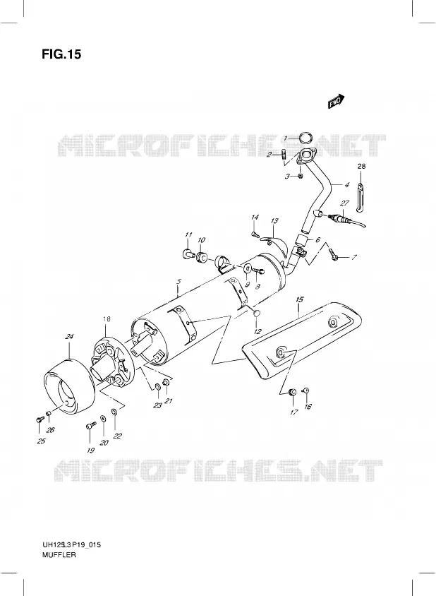 GELUIDDEMPER (UH125ZL3 P19) Suzuki SCOOTER 125 BURGMAN 2012  UH125 L3/UH125Z L3/UH125ZE L3 (P19)