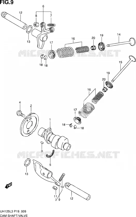 NOKKENAS - VALVES Suzuki SCOOTER 125 BURGMAN 2012  UH125G L3 (P19)