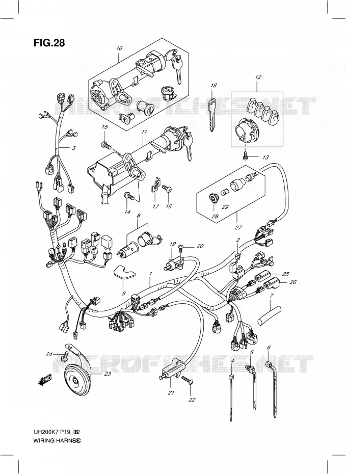 BEDRADING Suzuki SCOOTER 200 BURGMAN 2008  UH200K8(E02)