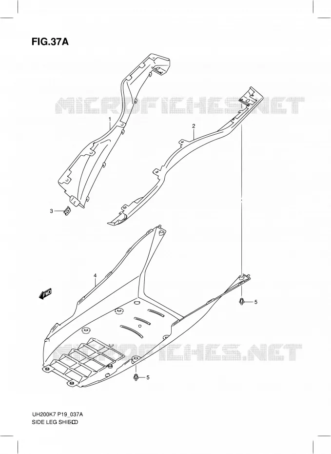 ONDERAANKLEDING (MODEL K8) Suzuki SCOOTER 200 BURGMAN 2008  UH200K8(E02)