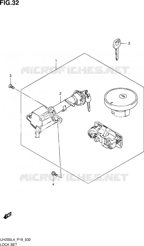 LOCK SET Suzuki SCOOTER 200 BURGMAN 2014  UH200 L4 (P19)