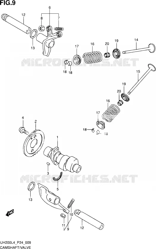 NOKKENAS - VALVES Suzuki SCOOTER 200 BURGMAN 2014  UH200 L4 (P24)