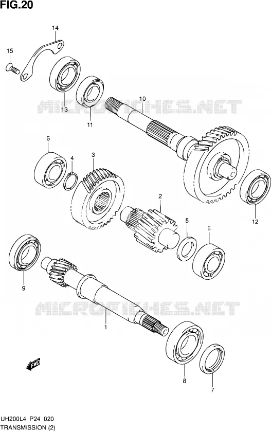 TRANSMISSION (2) Suzuki SCOOTER 200 BURGMAN 2014  UH200 L4 (P24)