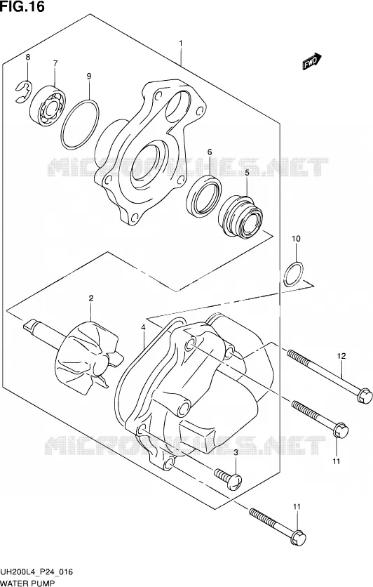 WATERPOMP Suzuki SCOOTER 200 BURGMAN 2014  UH200 L4 (P24)