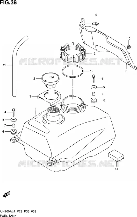 BENZINETANK (UH200AL4 P28) Suzuki SCOOTER 200 BURGMAN 2014  UH200A L4 (P03,P28,P33)