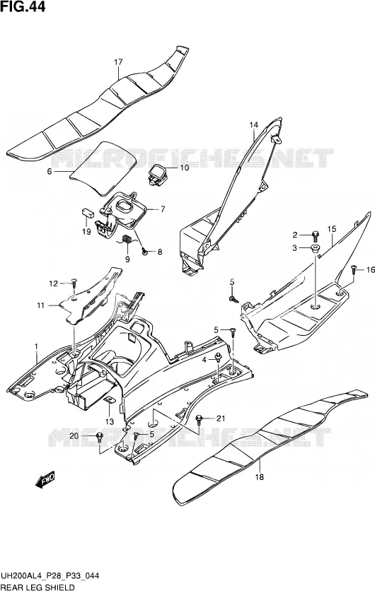 FOOTREST Suzuki SCOOTER 200 BURGMAN 2014  UH200A L4 (P03,P28,P33)
