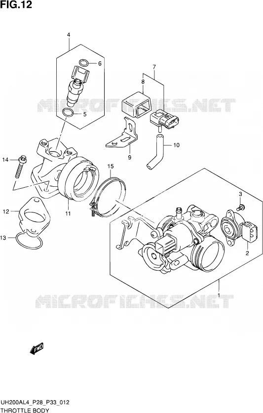 GASKLEPHUIS (UH200AL4 P33) Suzuki SCOOTER 200 BURGMAN 2014  UH200A L4 (P03,P28,P33)