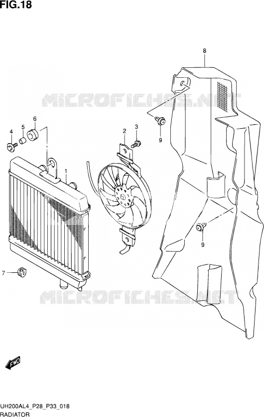 RADIATOR Suzuki SCOOTER 200 BURGMAN 2014  UH200A L4 (P03,P28,P33)
