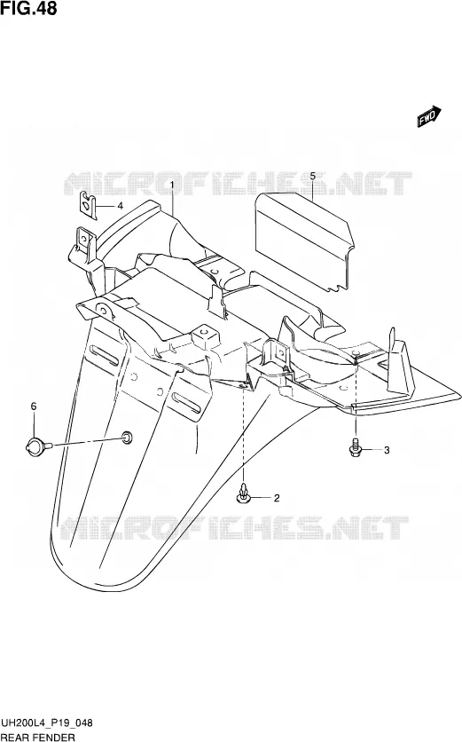 ACHTERSPATBORD Suzuki SCOOTER 200 BURGMAN 2014  UH200A L4 (P19)