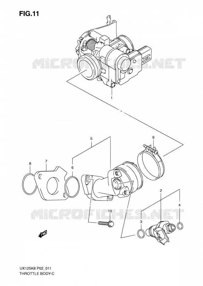 GASKLEPHUIS Suzuki SCOOTER 125 SIXTEEN 2008  UX125K8(P19)