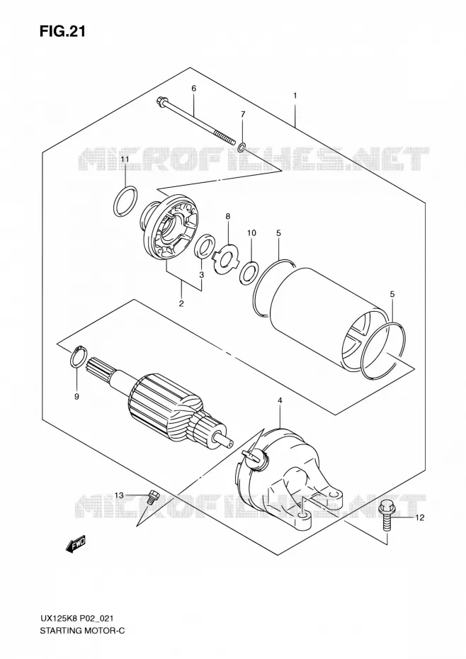 STARTMOTOR Suzuki SCOOTER 125 SIXTEEN 2008  UX125K8(P19)