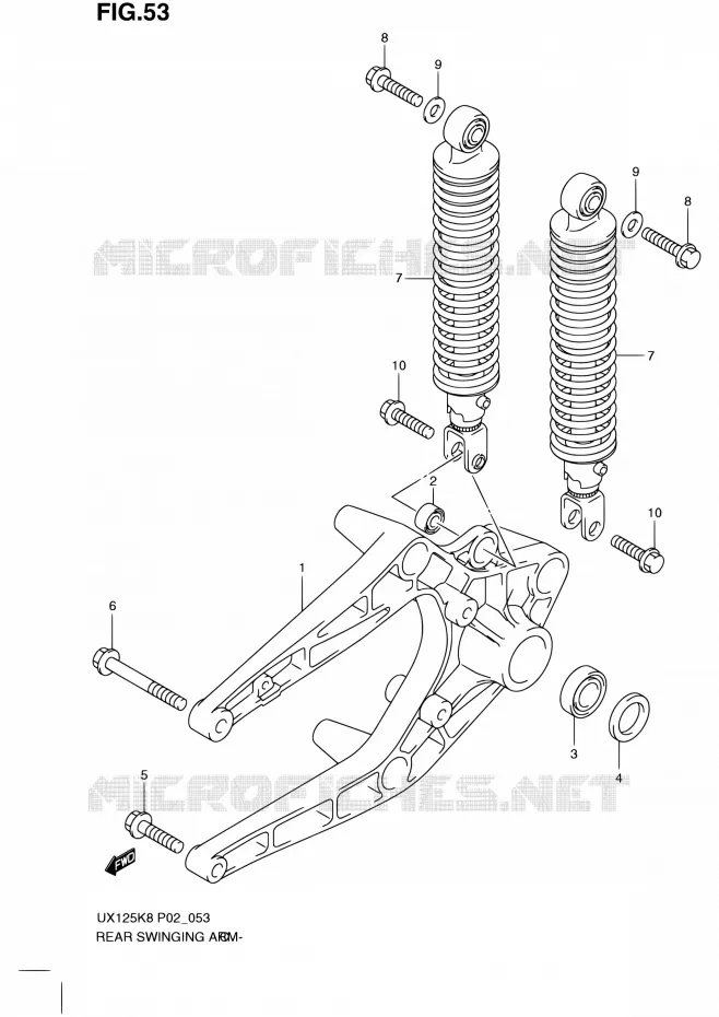 SWINGARM Suzuki SCOOTER 125 SIXTEEN 2008  UX125K8(P19)