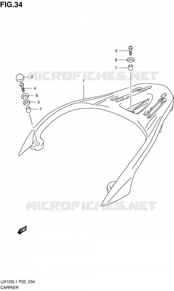 ACHTER CARRIER Suzuki SCOOTER 125 SIXTEEN 2012  UX125L1(P19)