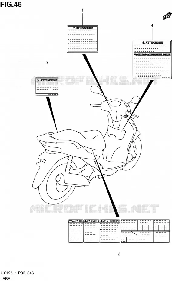 ETIKET P19 Suzuki SCOOTER 125 SIXTEEN 2011  UX125L1(P19)