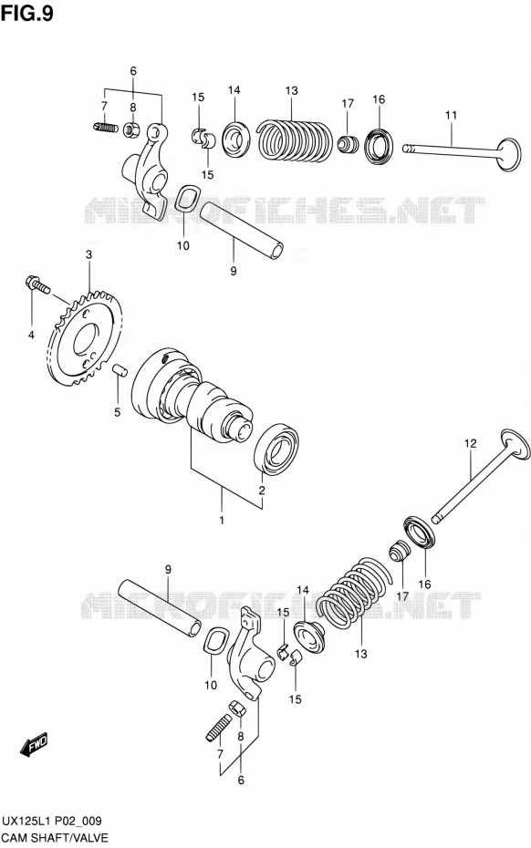 NOKKENAS - VALVES Suzuki SCOOTER 125 SIXTEEN 2012  UX125L1(P19)