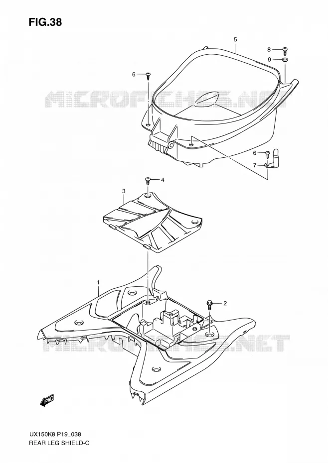 FOOTREST Suzuki SCOOTER 150 SIXTEEN 2010  UX150 L0 (P19)
