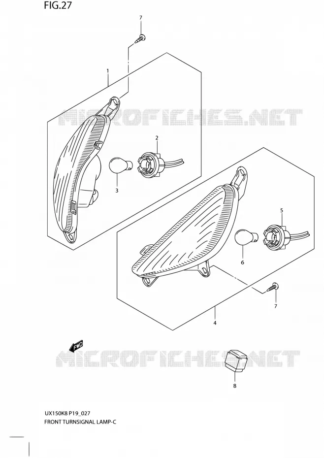 FRONT INDICATOREN Suzuki SCOOTER 150 SIXTEEN 2010  UX150 L0 (P19)