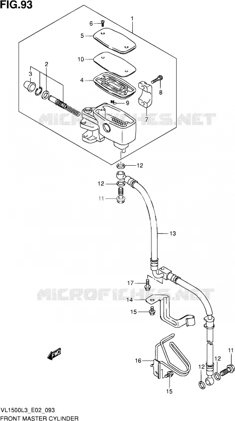 FRONT HOOFDREMCILINDER (VL1500L3 E19) Suzuki MOTO 1500 INTRUDER 2013  VL1500 L3 (E02)