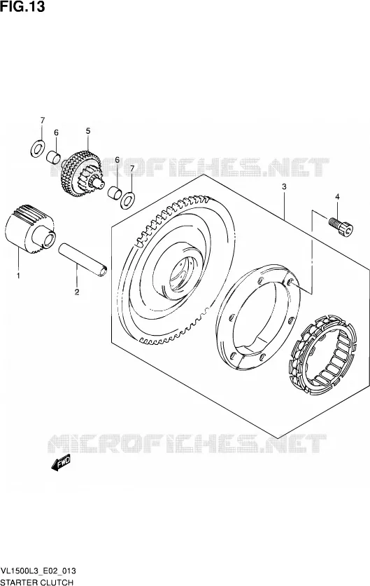 STARTMOTOR CLUTCH Suzuki MOTO 1500 INTRUDER 2013  VL1500 L3 (E19)
