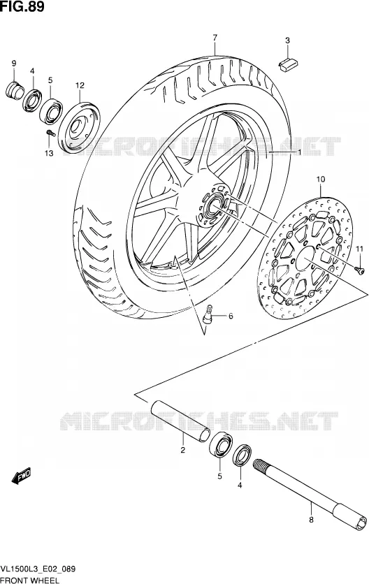 VOORWIEL (VL1500L3 E19) Suzuki MOTO 1500 INTRUDER 2013  VL1500 L3 (E19)