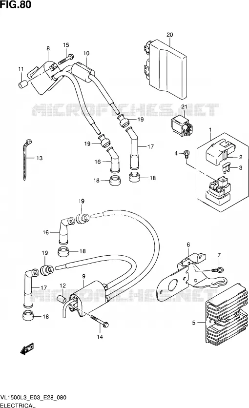 ELEKTRISCH (VL1500L3 E33) Suzuki MOTO 1500 BOULEVARD 2013  VL1500 L3/VL1500B L3 (E03,E28,E33)