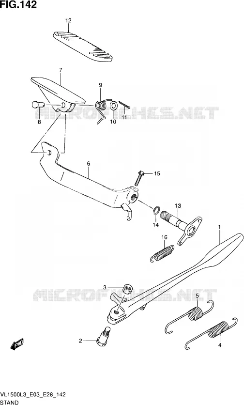 STAND (VL1500L3 E33) Suzuki MOTO 1500 BOULEVARD 2013  VL1500 L3/VL1500B L3 (E03,E28,E33)