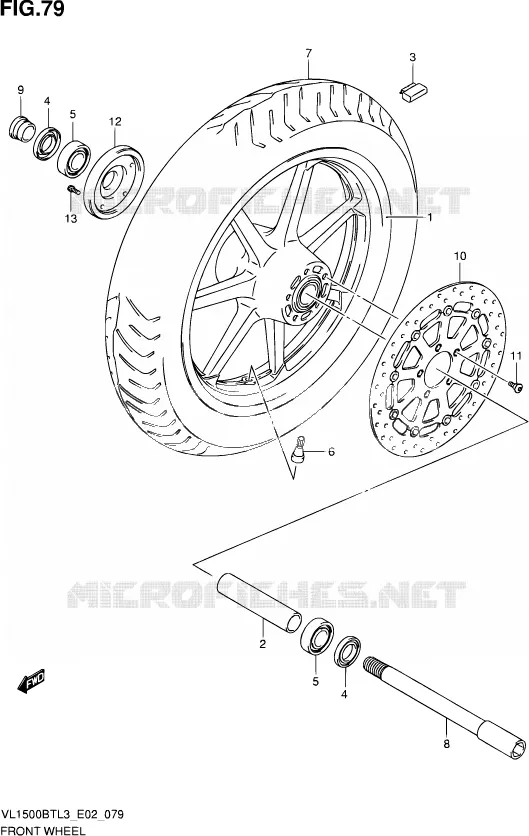 VOORWIEL Suzuki MOTO 1500 INTRUDER 2013  VL1500B TL3 (E24)