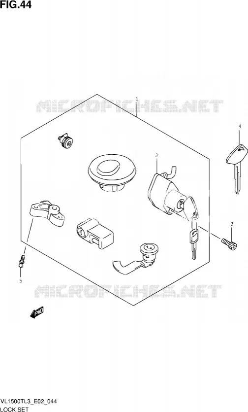 LOCK SET (VL1500TL3 E19) Suzuki MOTO 1500 INTRUDER 2015  VL1500T L3 (E19)