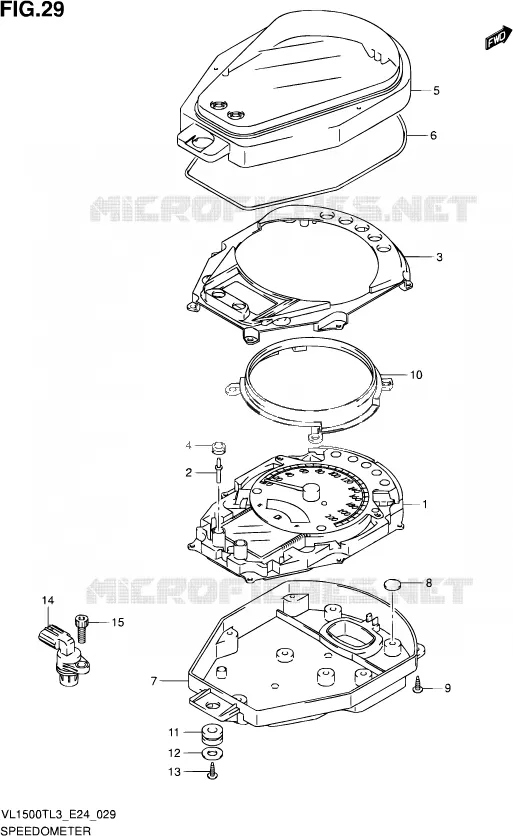 SNELHEIDSMETER Suzuki MOTO 1500 BOULEVARD 2013  VL1500T L3 (E24)