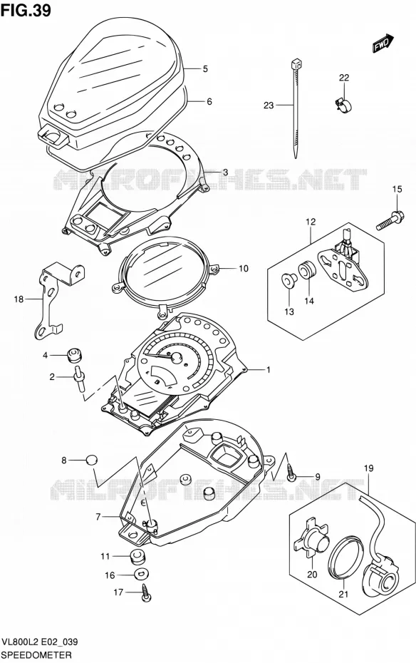 SNELHEIDSMETER (VL800L2 E24) Suzuki MOTO 800 VOLUSIA 2012  VL800L2