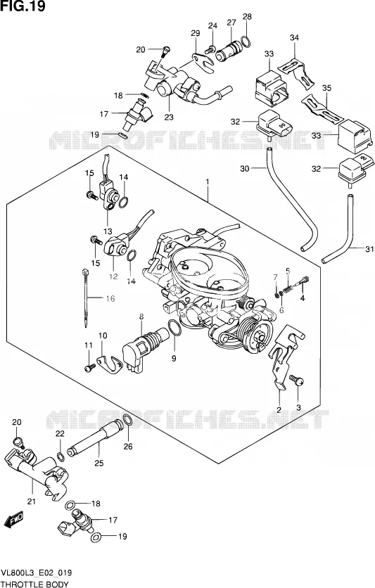 GASKLEPHUIS (VL800TL3 E24) Suzuki MOTO 800 VOLUSIA 2013  VL800 L3 (E02)