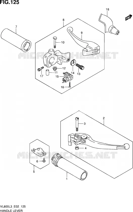 HANDGRIPS - LEVERS Suzuki MOTO 800 VOLUSIA 2013  VL800 L3 (E19)
