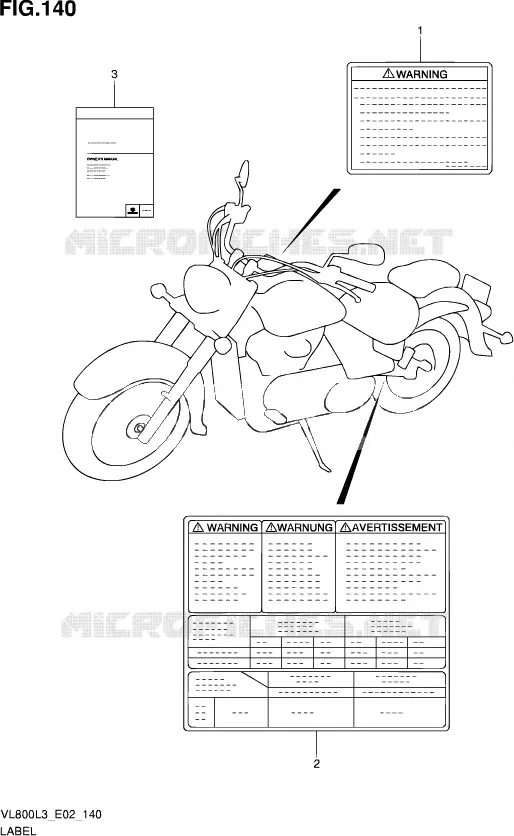 ETIKET (VL800CL3 E02) Suzuki MOTO 800 VOLUSIA 2013  VL800 L3/VL800T L3 (E24)