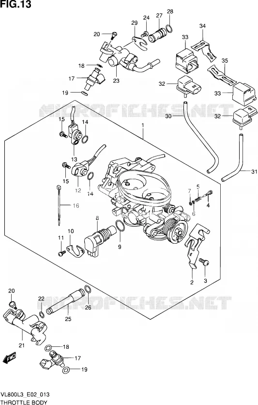 GASKLEPHUIS (VL800L3 E24) Suzuki MOTO 800 VOLUSIA 2013  VL800 L3/VL800T L3 (E24)
