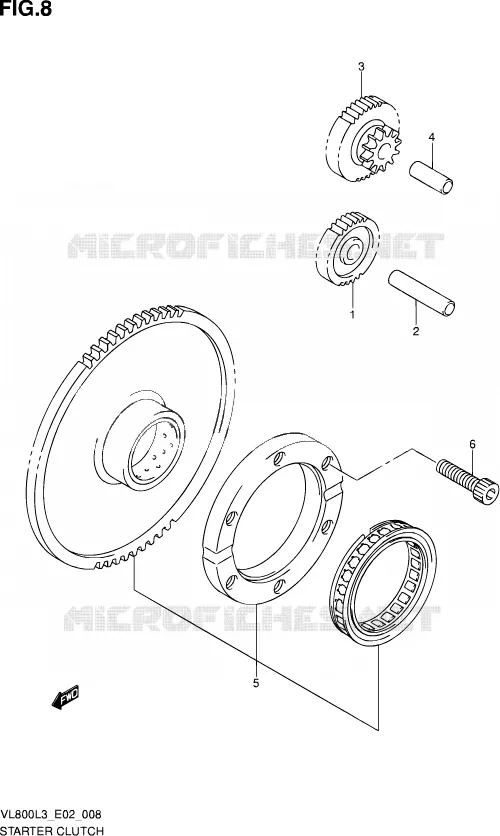 STARTMOTOR CLUTCH Suzuki MOTO 800 VOLUSIA 2013  VL800 L3/VL800T L3 (E24)