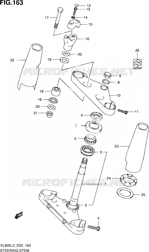 STUURKOLOM (VL800TL3 E24) Suzuki MOTO 800 VOLUSIA 2013  VL800 L3/VL800T L3 (E24)