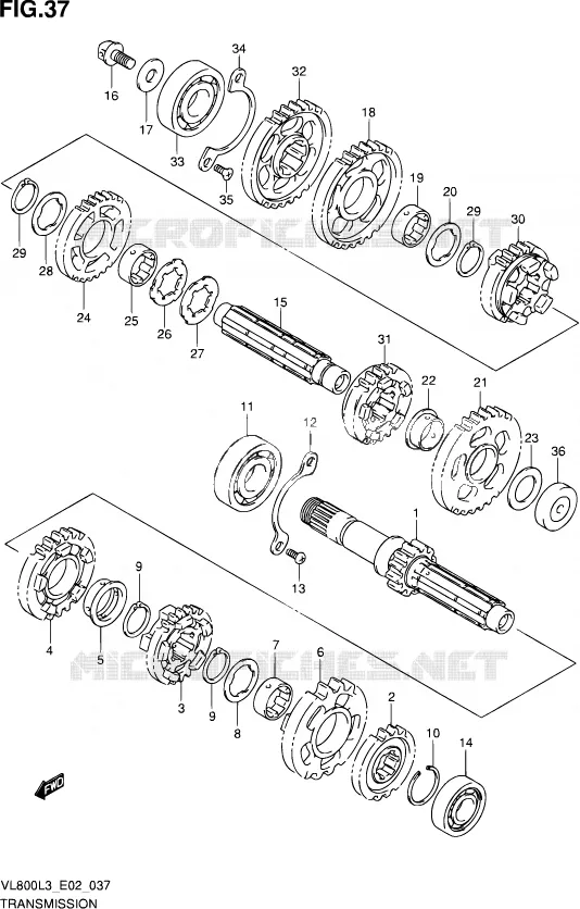 TRANSMISSION Suzuki MOTO 800 VOLUSIA 2013  VL800 L3/VL800T L3 (E24)