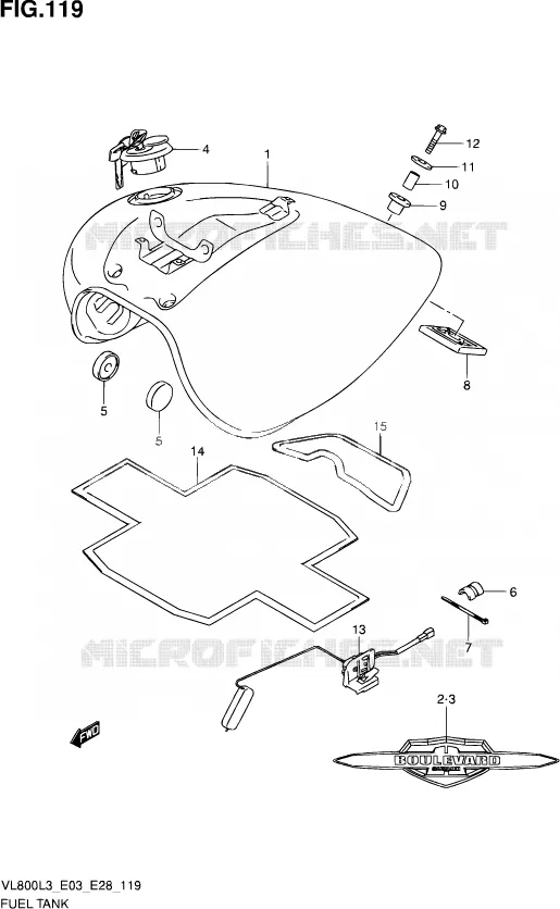 BENZINETANK (VL800L3 E03) Suzuki MOTO 800 VOLUSIA 2013  VL800 L3/VL800T L3/VL800C L3