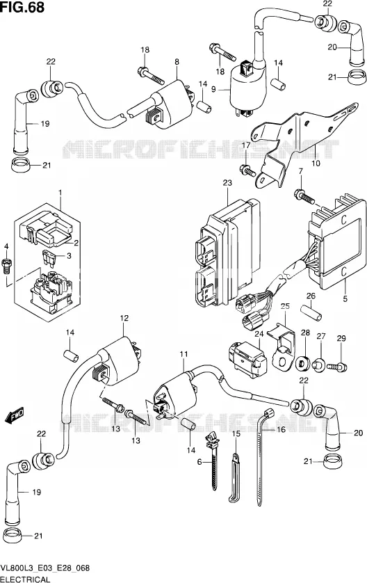 ELEKTRISCH (VL800TL3 E33) Suzuki MOTO 800 VOLUSIA 2013  VL800 L3/VL800T L3/VL800C L3
