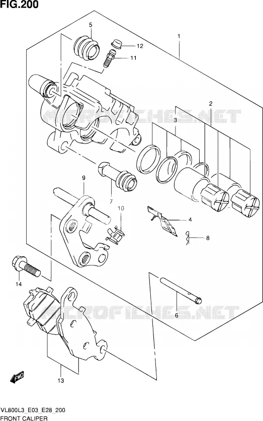 FRONT CALIPER Suzuki MOTO 800 VOLUSIA 2013  VL800 L3/VL800T L3/VL800C L3